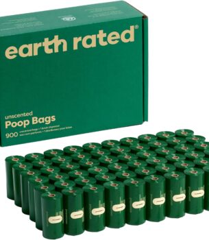 Earth rated poop bags and holder